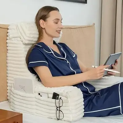 Reading Pillow for Sitting in Bed Adult, XL Back Pillow for Bed Sitting up, Back Support Chair Pillow for Sitting up/Watching...