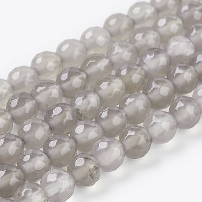 Natural Grey Agate Beads Strands
