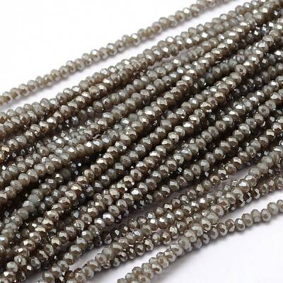 Faceted Rondelle Full Rainbow Plated Electroplate Glass Beads Strands