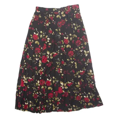 METROPOLITAN Womens A-Line Skirt Red Long Floral L