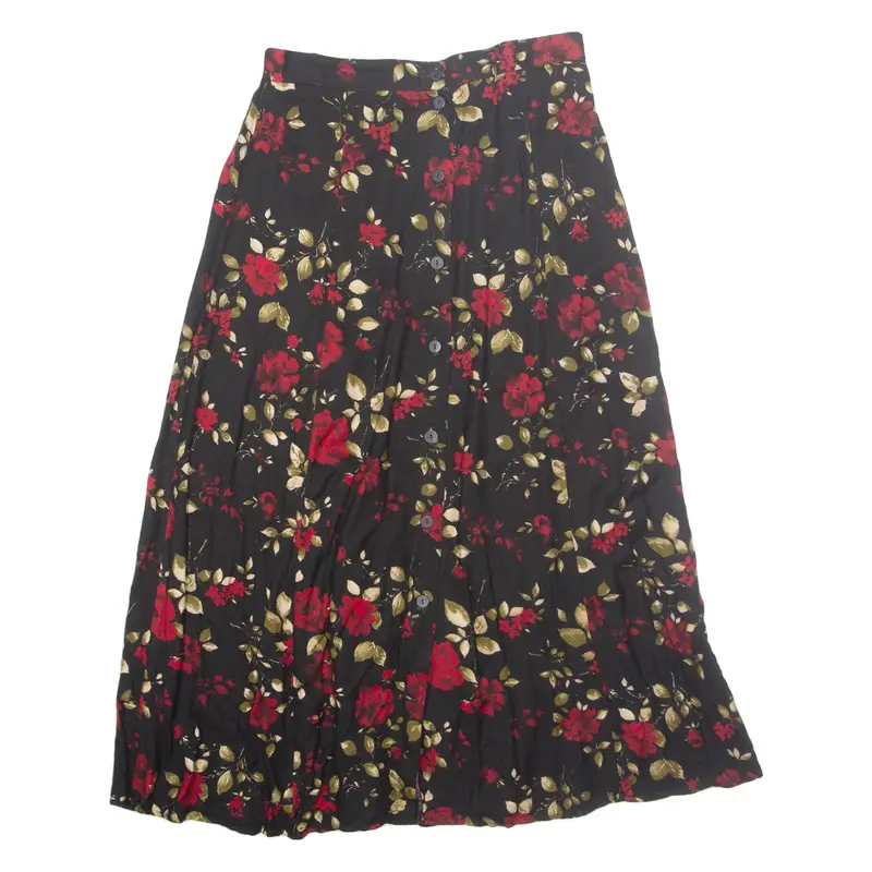 METROPOLITAN Womens A-Line Skirt Red Long Floral L