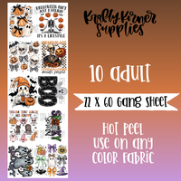 Wears Black Loves Halloween  DTF Transfer Gang Sheet, 22 x 60