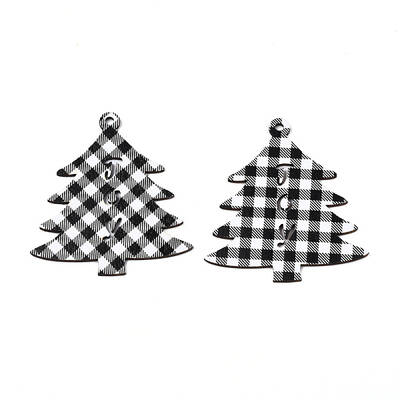 Christmas Theme Single-Sided Printed Wood Big Pendants