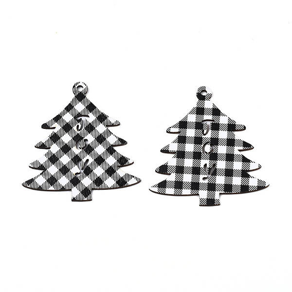 Christmas Theme Single-Sided Printed Wood Big Pendants