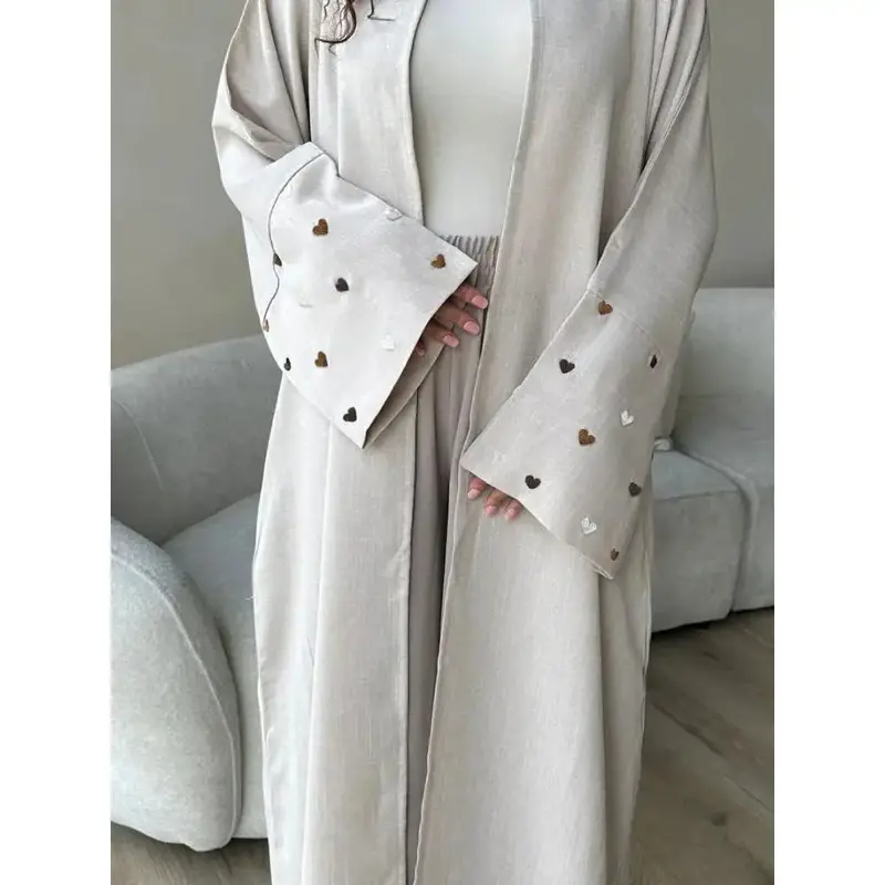 Love Heart Embroidered Abaya