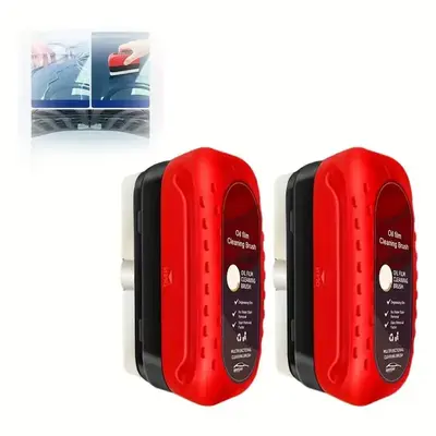 Car Glass Oil Film Cleaning Brush, Car Glass Cleaning Brush with Integrated Liquid Coating, Rainproof & Anti-fog Cleaning Bru...