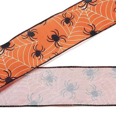 5 Yards Halloween Printed Polyester Wired Ribbon