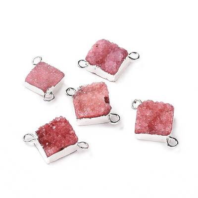 Natural Druzy Quartz Links connectors