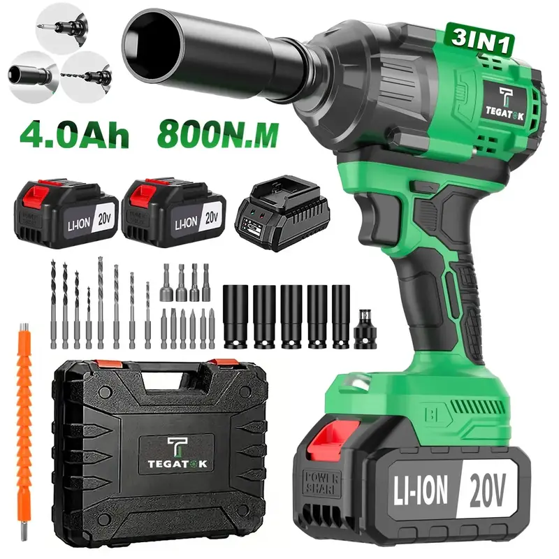 Muylux Cordless Impact Wrench, Power Impact Gun , Electric Driver, Brushless Impact Driver with 4000 mAH Battery, Fast Charge...