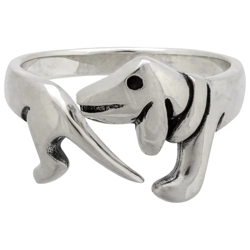 Dachshund Sterling Wrap Ring - 7