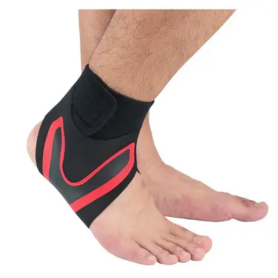 Ankle Support Brace Safety Running Basketball Sports Ankle Sleeves | Size: M | quantity: 1pc | Model: Left red