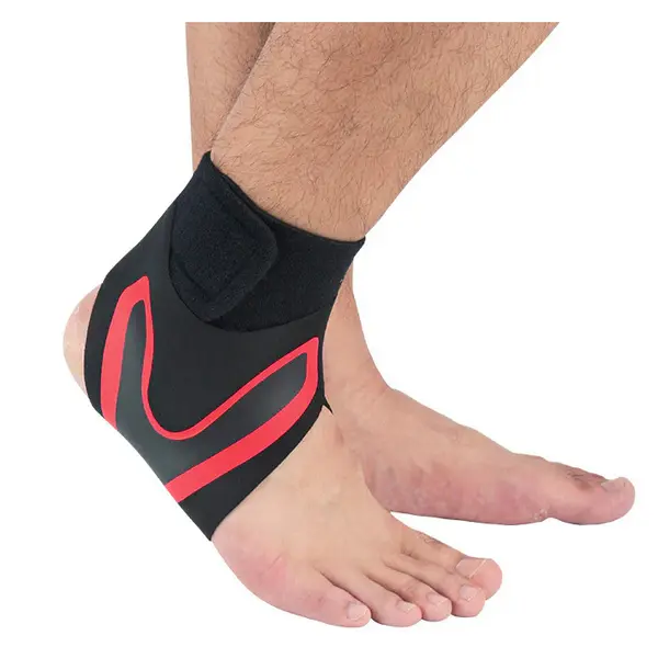 Ankle Support Brace Safety Running Basketball Sports Ankle Sleeves | Size: M | quantity: 1pc | Model: Left red