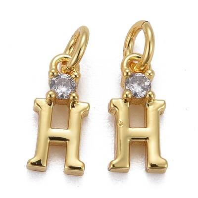 Brass Micro Pave Clear Cubic Zirconia Pendants