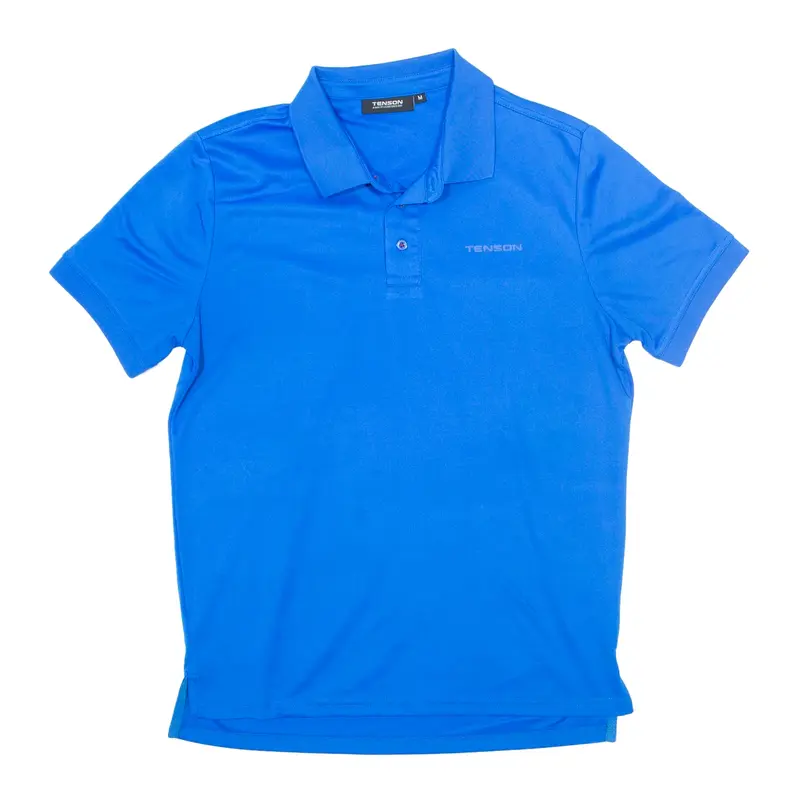 TENSON Polo Shirt Blue Short Sleeve Mens M