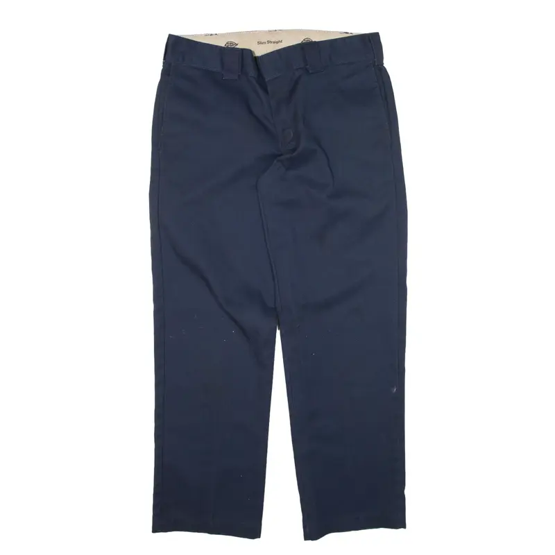 DICKIES Workwear Trousers Blue Slim Straight Mens W32 L29