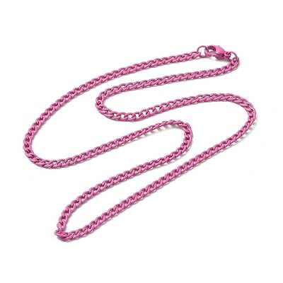 Spray Painted 201 Stainless Steel Curb Chain Necklaces