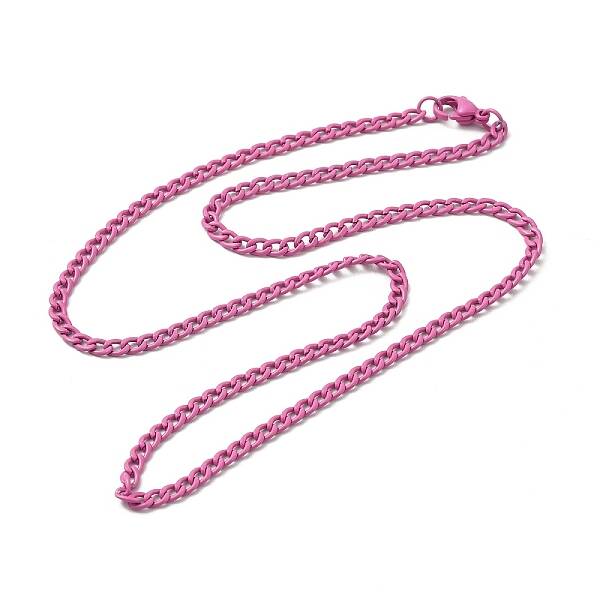 Spray Painted 201 Stainless Steel Curb Chain Necklaces