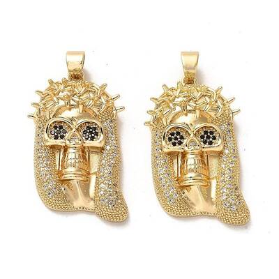 Brass Micro Pave Cubic Zirconia Pendants