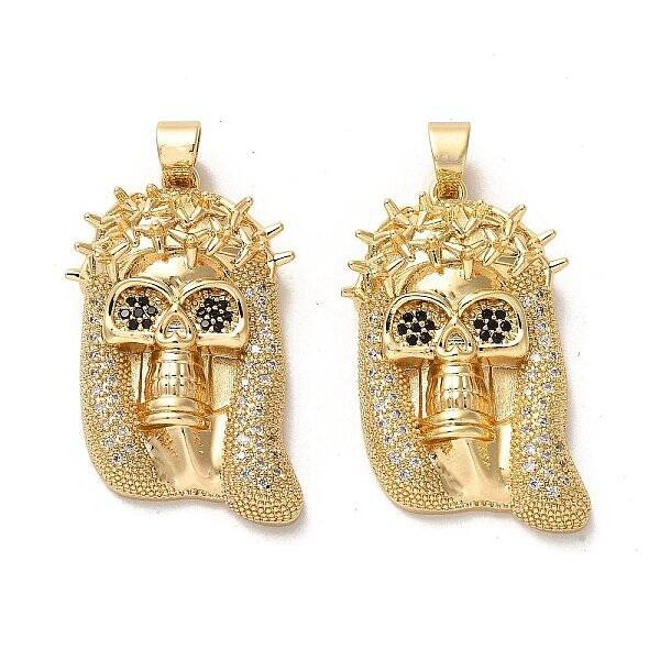 Brass Micro Pave Cubic Zirconia Pendants