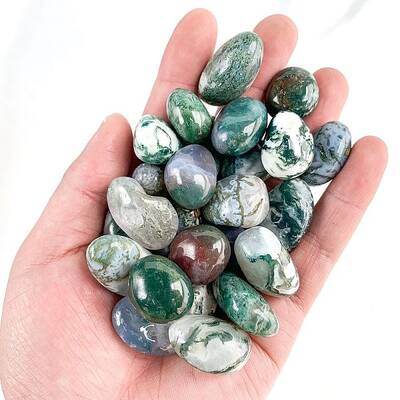 Natural Moss Agate Healing Stones