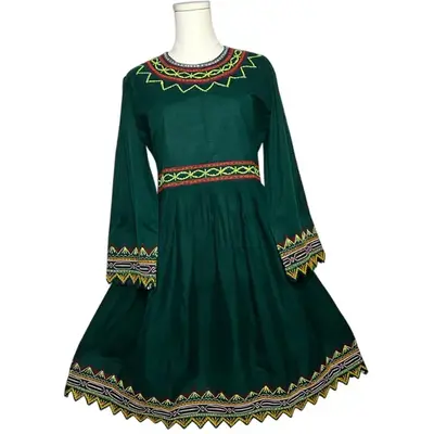 Afghan Hazaragi Dress for women Traditional Cherma Dar لباس هزارگی چرمه دار