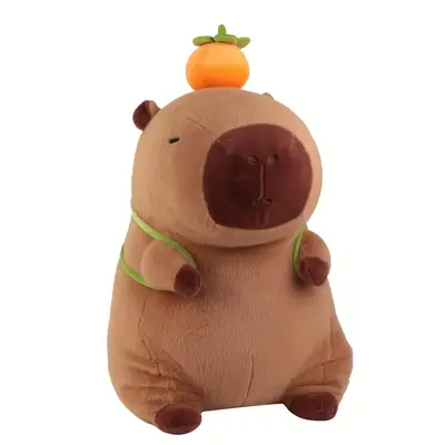 Capybara Plush Toy, Adorable Simulation Plush Toy, Cute Stuffed Animal with Turtle Backpack, Plushies Capybara Toy, Birthday ...