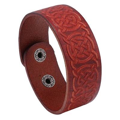 Witch Knot Pattern Cowhide Crod Bracelets