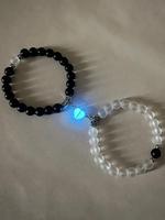 Glow in The Dark Heart Design Charm Beaded Bracelet, Fashion Accessories for Men & Women, Magnetic Charm Bracelet for Party, ...