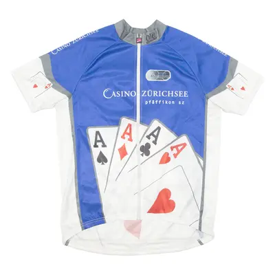 Cycling Mens Jersey Blue Full Zip L