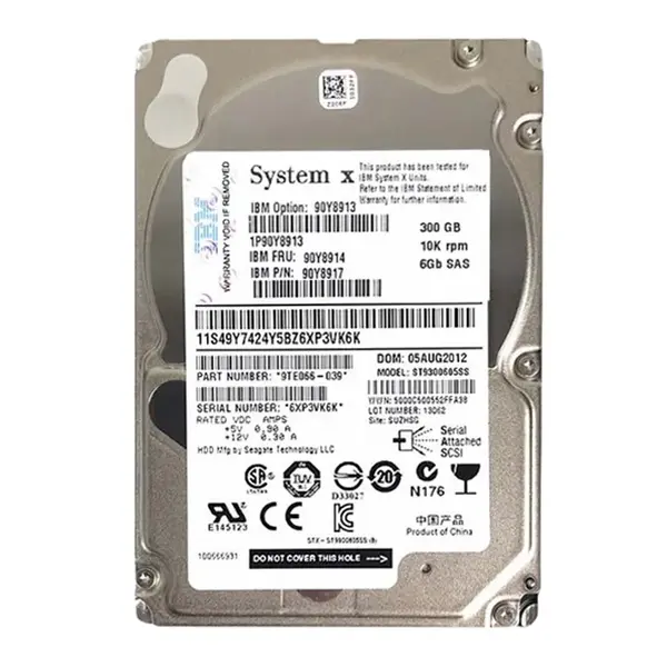 90Y8917 IBM 300GB 6Gb/s SAS 10000 2.5-Inch Hard Drive
