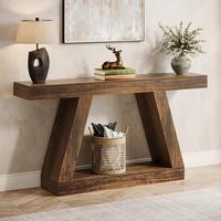 Spaco Farmhouse Console Table, 55-Inch Rustic Sofa Table with Storage, Industrial Wooden Entryway Table for Hallway, Living R...