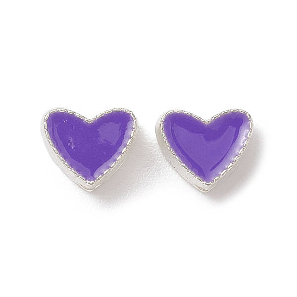Silver Tone Alloy Enamel Beads