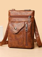 Elegant Vintage Zipper Crossbody Bag for Women, Sling Bags, Trendy Plain Color Crossbody Purses, Bags Crossbody, Fashionable ...
