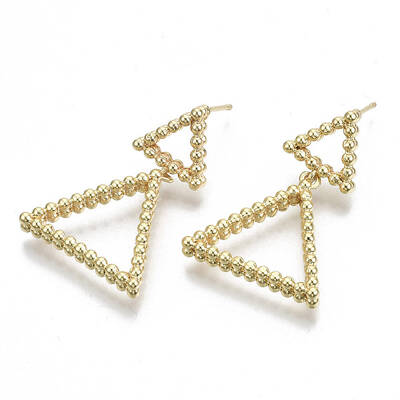 Brass Dangle Stud Earring