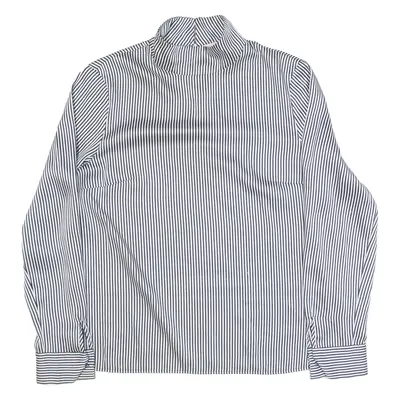 TED BAKER Womens Shirt Blouse Black V-Neck Long Sleeve Striped M
