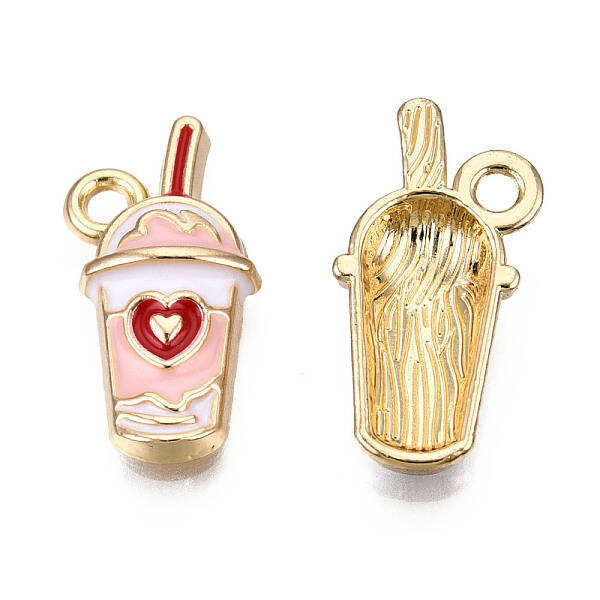Eco-Friendly Zinc Alloy Milkshake Pendants