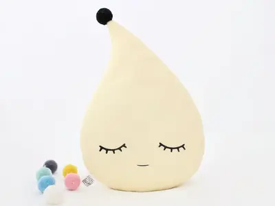 Pastel Yellow Raindrop Pillow