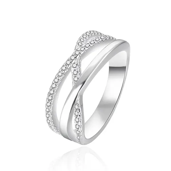 Agato AGT-R09W Silver Ring with Zirconia - Circuit: 56 mm