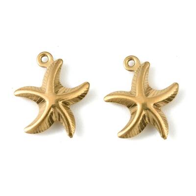 304 Stainless Steel Pendants. Starfish Charm