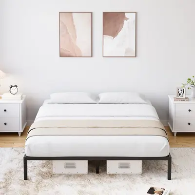 Garvee 10 Inch Queen Bed Frame, No Box Spring Needed, Heavy Duty Metal Platform Bed Frame Queen Size for Bedroom Easy Assembl...
