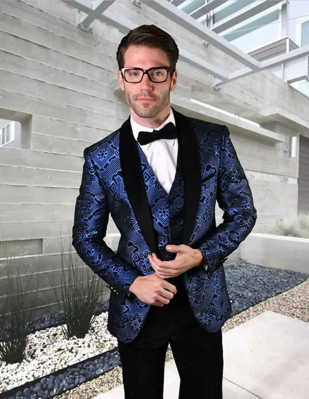 Mens Navy Blue Wedding Tuxedo - Dark Blue Tuxedo Suit