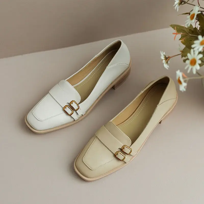 CHIKO Graciela Square Toe Block Heels Loafers Shoes