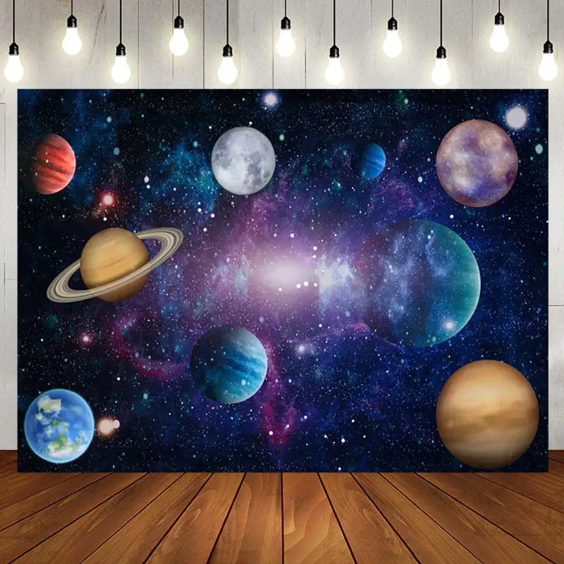 Aperturee Magical Dark Starry Galaxy Happy Birthday Backdrop