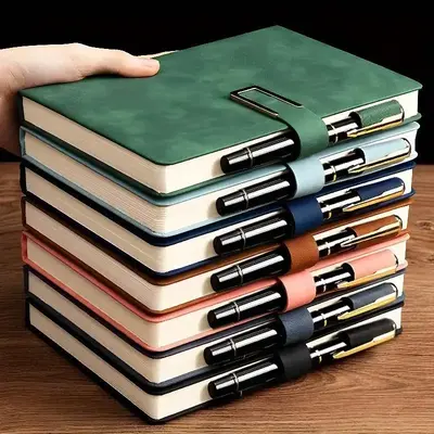 Vintage A5 Notebook, 1 Count Soft Cover Business Meeting Notebook, Student Journal Book, Office Stationery & Supplies, Gifts...