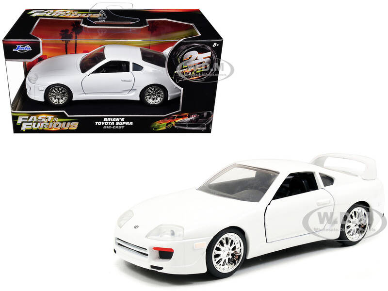 Brian's Toyota Supra White Fast & Furious 7 (2015) Movie 25 Years of Fast & Furious Series 1/32 Diecast Model Car by Jada