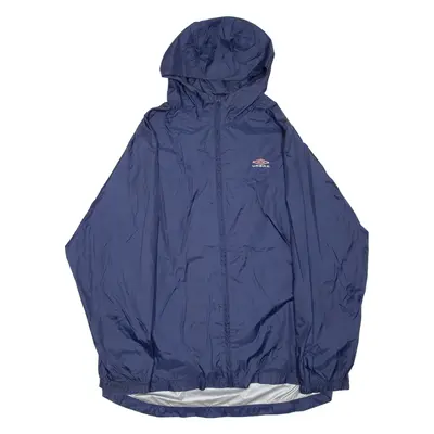UMBRO Mens Rain Jacket Blue Nylon Hooded 2XL