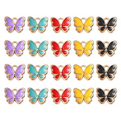 20Pcs 5 Colors Alloy Enamel Charms