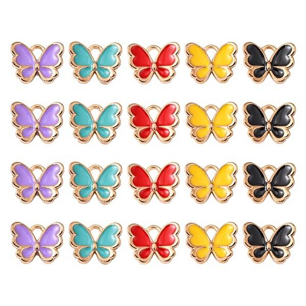 20Pcs 5 Colors Alloy Enamel Charms