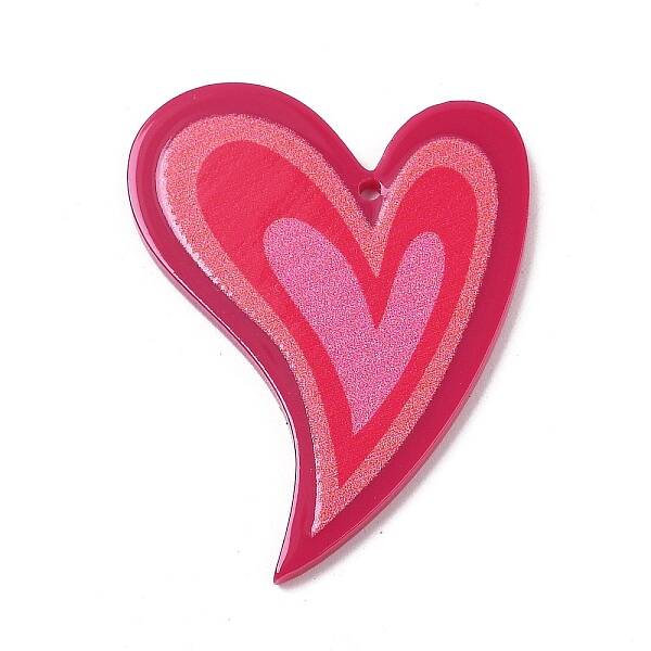 Valentine's Day Printed Opaque Acrylic Pendants
