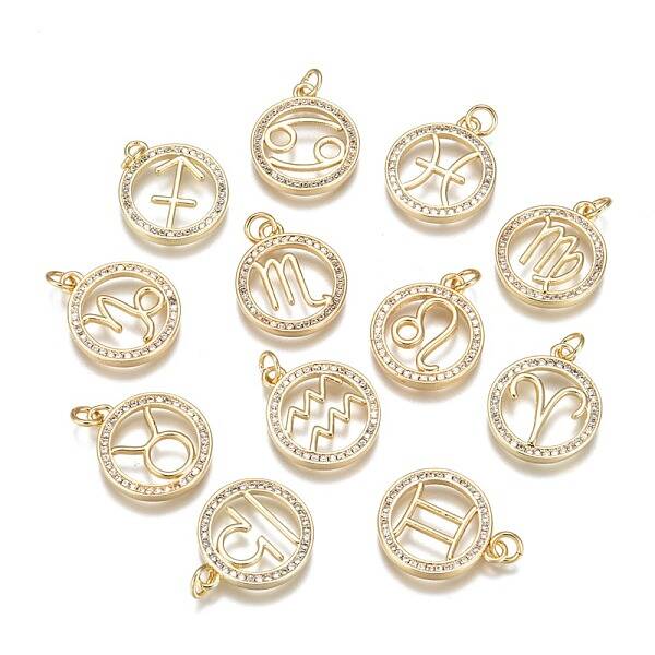 DIY Brass Micro Pave Cubic Zirconia Pendants
